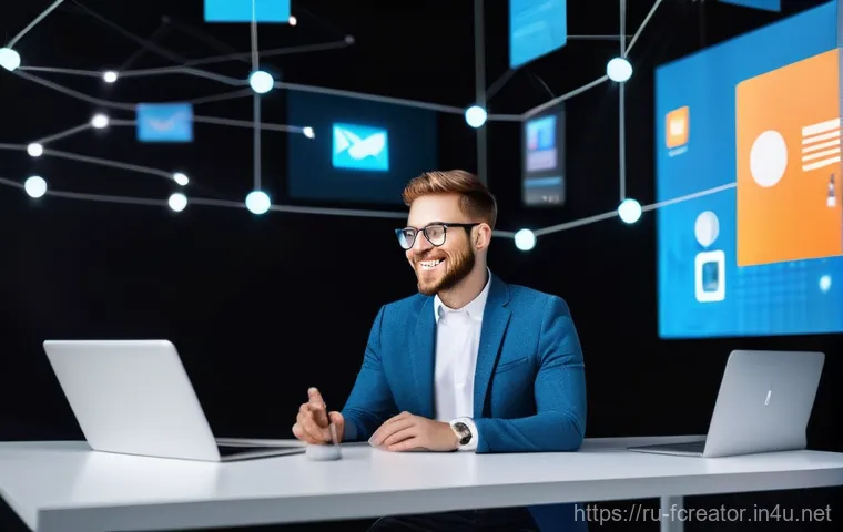 크리에이터 중심 사회 - **Prompt for "Finding Your Unique Voice and Niche":**
    "A young, inspired content creator is seat...