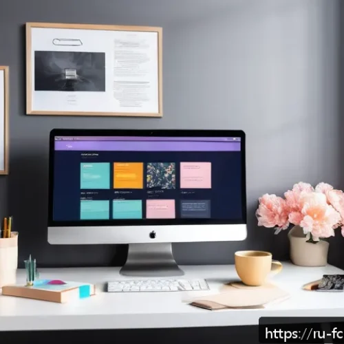 크리에이터를 위한 브랜딩 전략 - A modern digital workspace scene featuring a young Russian content creator sitting at a sleek desk w...